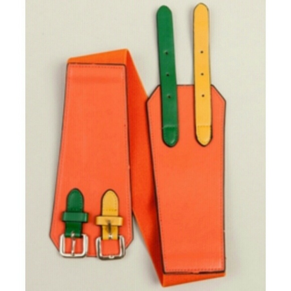Orange Double Strap Waist Belt - Picture 1 of 3